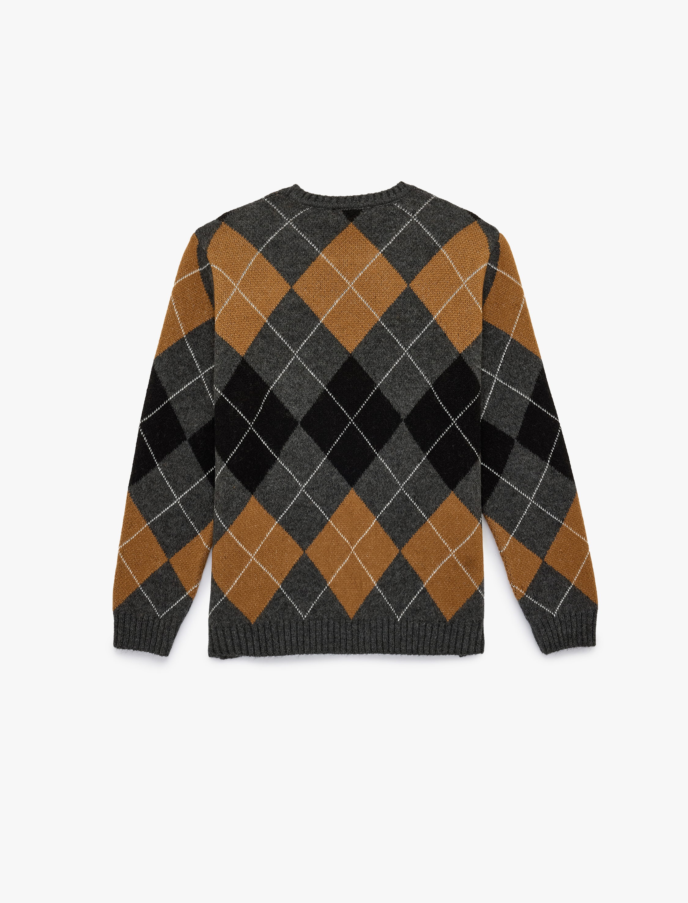   Uzun Kollu Baklava Desenli Bisiklet Yaka Triko Kazak