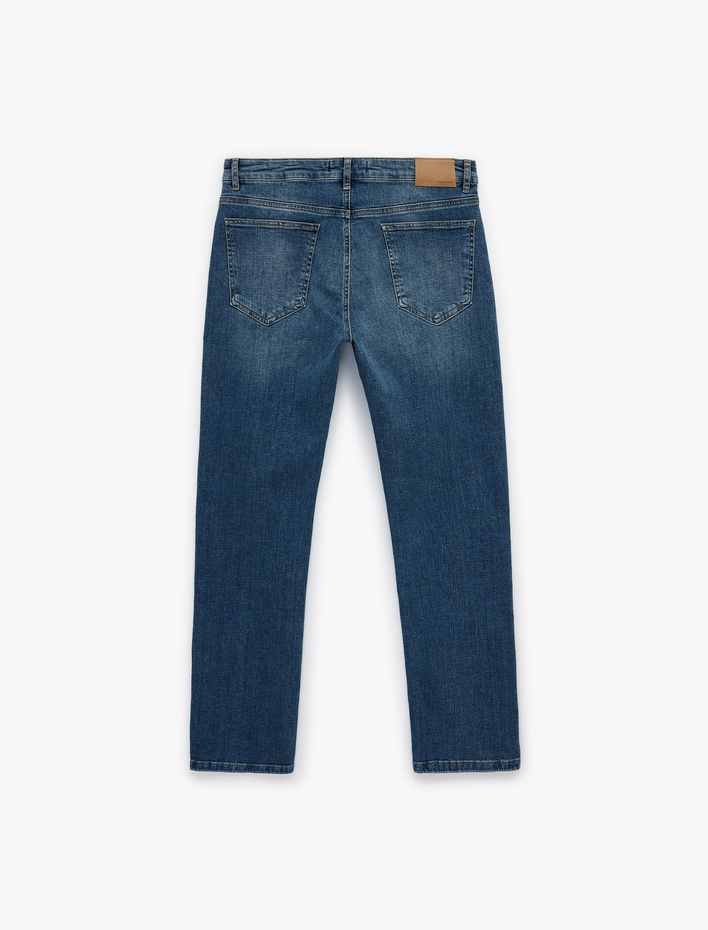  Normal Bel Pamuklu Straight Fit Jean Pantolon - Mark Jean