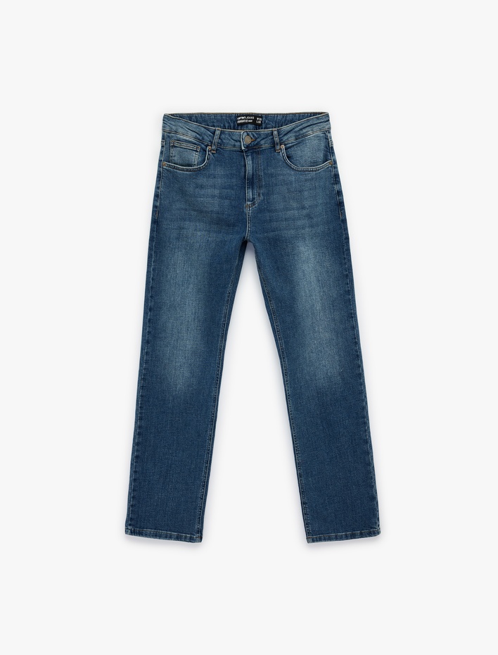  Normal Bel Pamuklu Straight Fit Jean Pantolon - Mark Jean