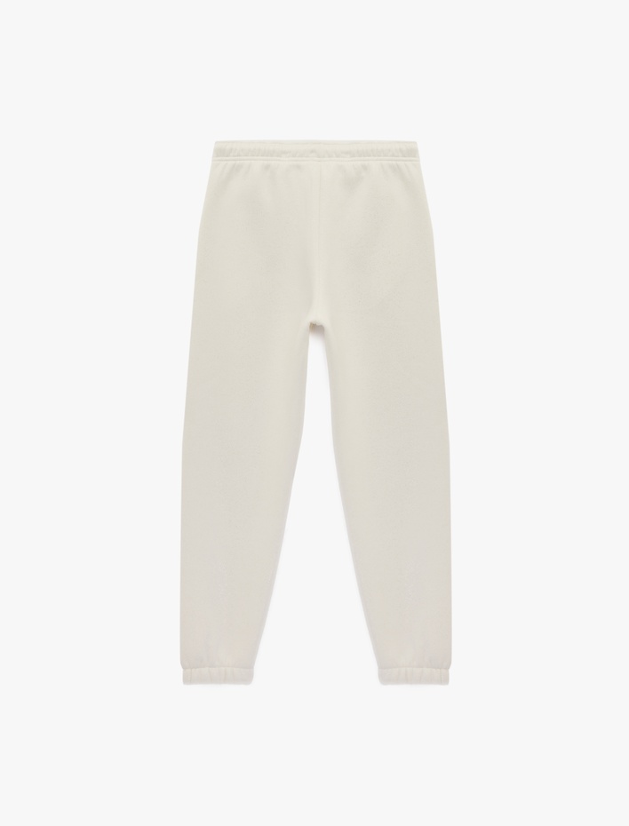  Simli Rahat Kalıp Baskılı Beli Bağcıklı Cepli Jogger Eşofman Altı