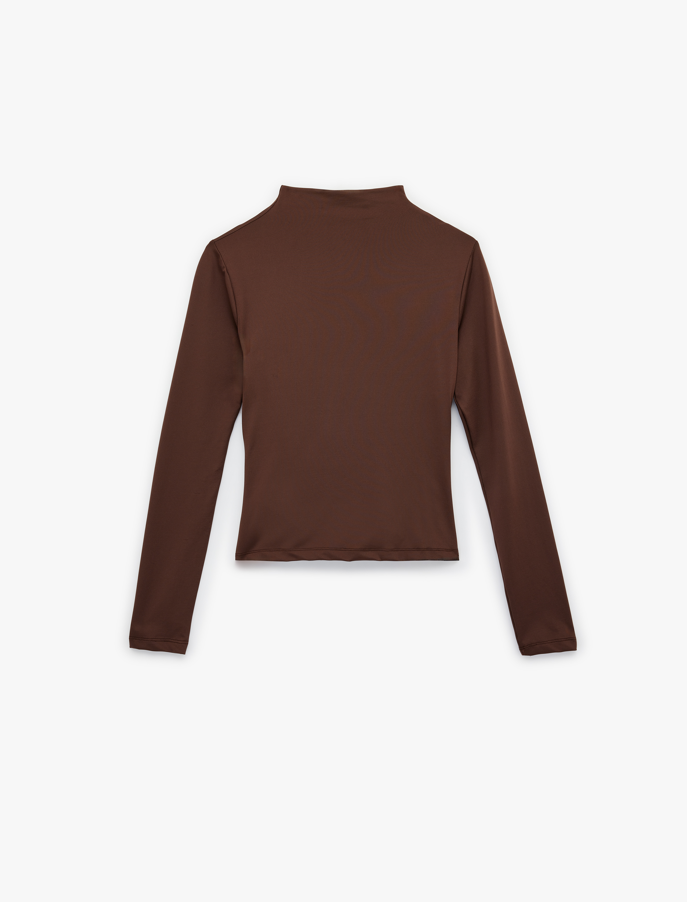   Slim Fit Dik Yaka Uzun Kollu Drapeli Bluz