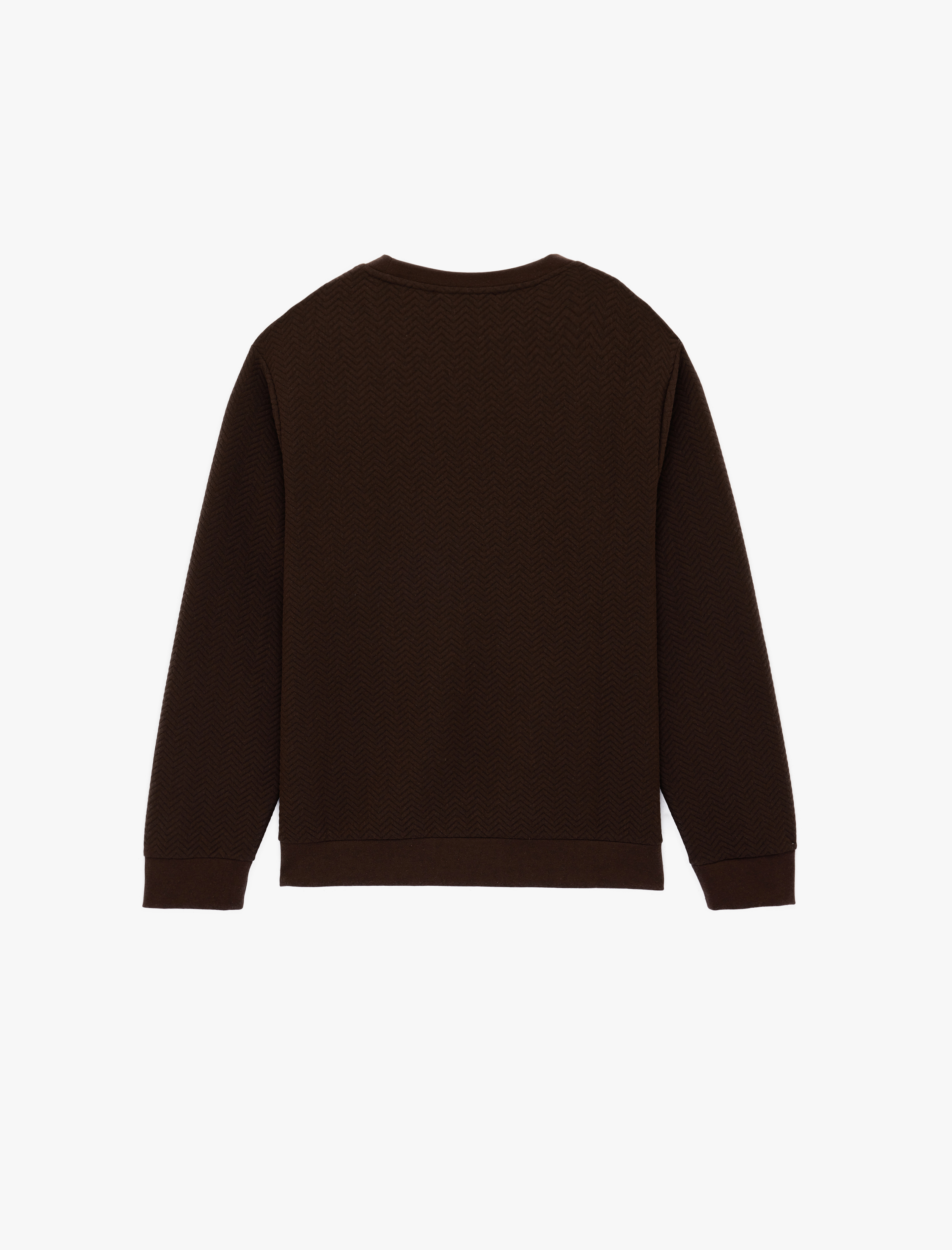   Regular Fit Uzun Kollu Dokulu Kapitone Bisiklet Yaka Sweatshirt