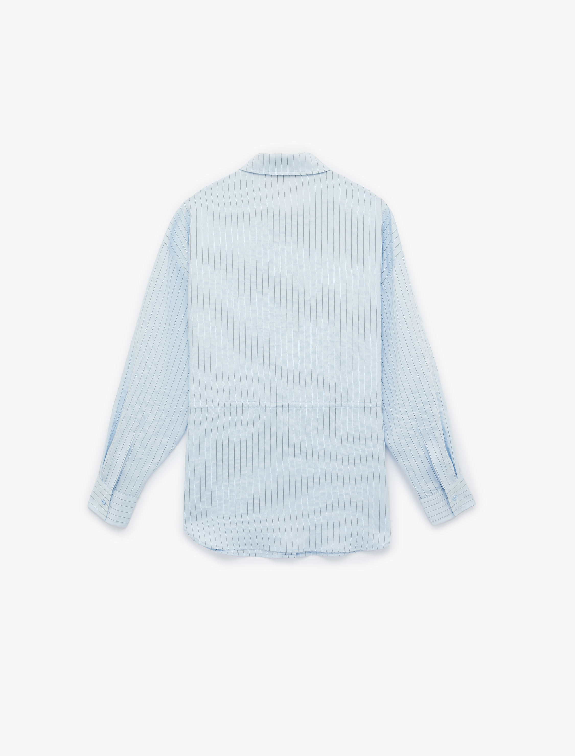   Modal Kumaş Uzun Kollu Bağlama Detaylı Oversize Tunik Gömlek