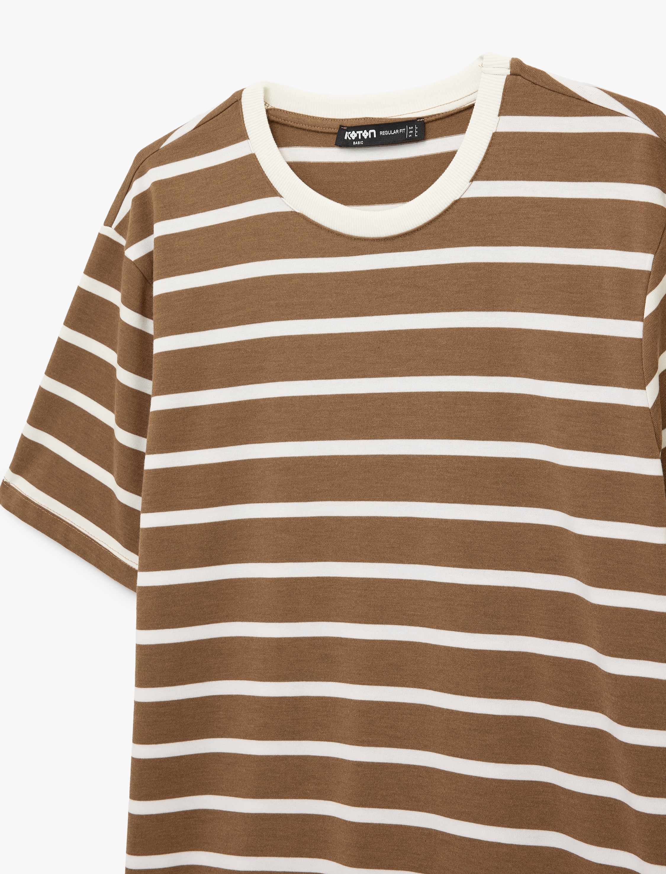   Regular Fit Viskon Karışımlı Kısa Kollu Bisiklet Yaka Tişört