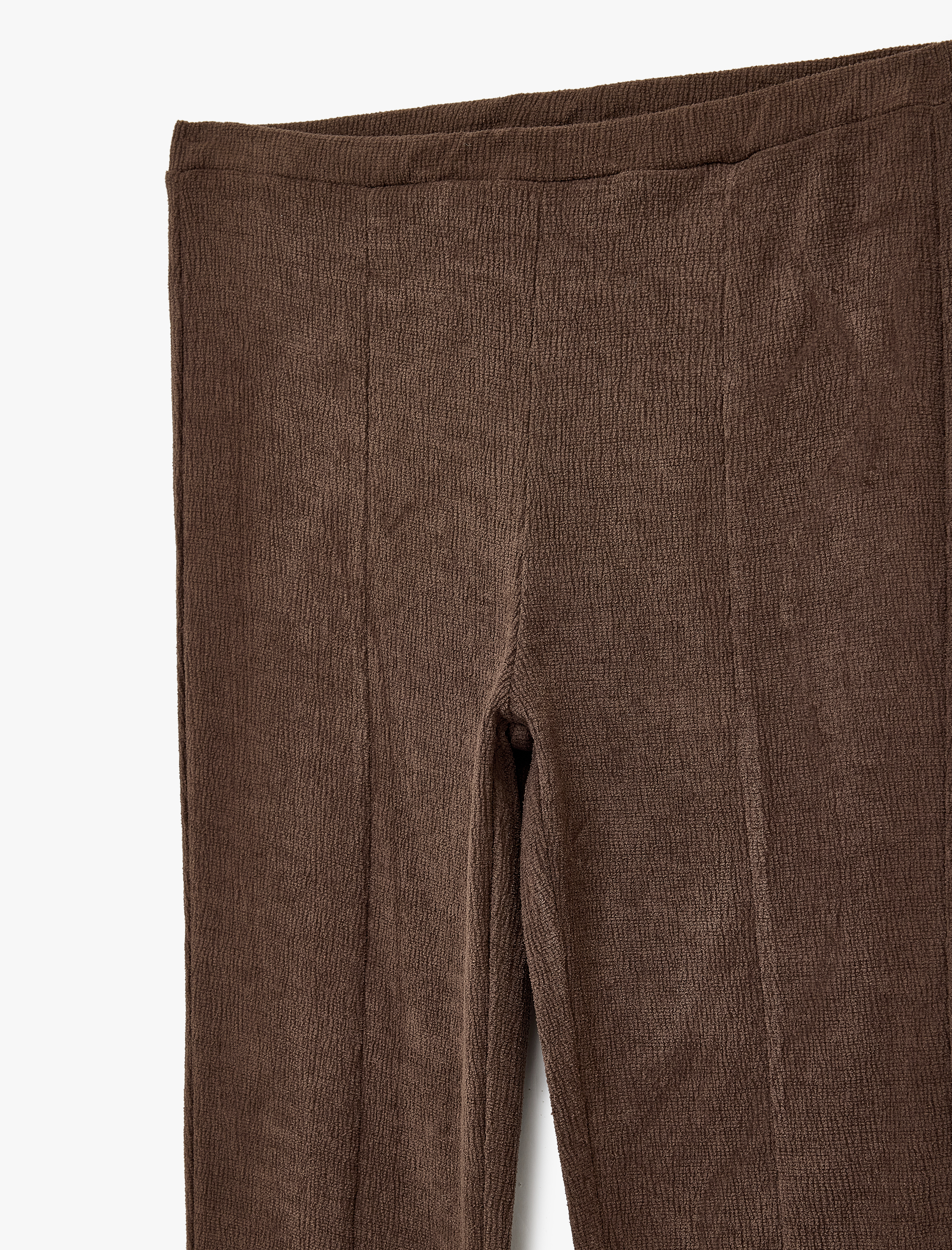   Slim Fit Nervürlü İspanyol Paça Tayt Pantolon