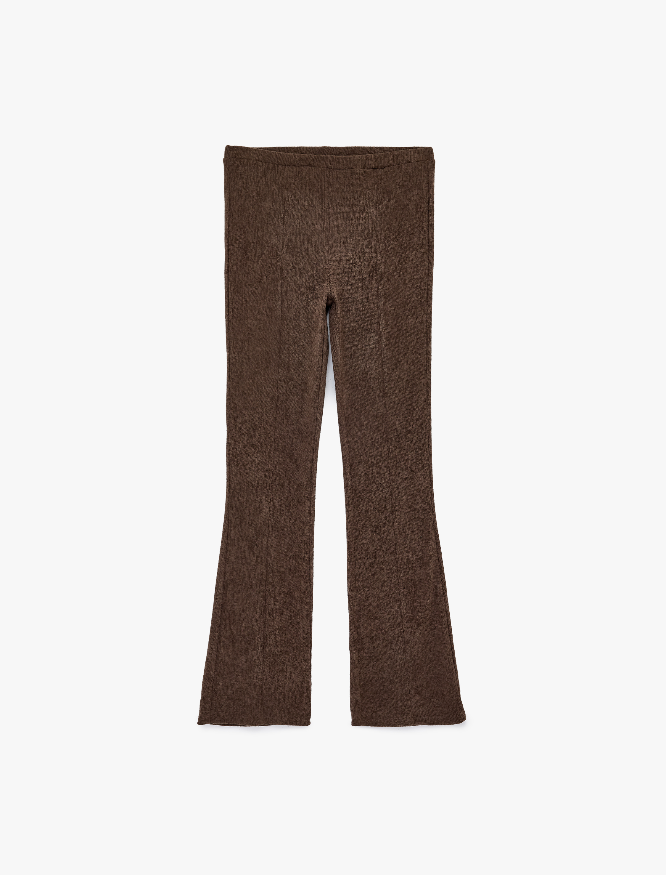   Slim Fit Nervürlü İspanyol Paça Tayt Pantolon