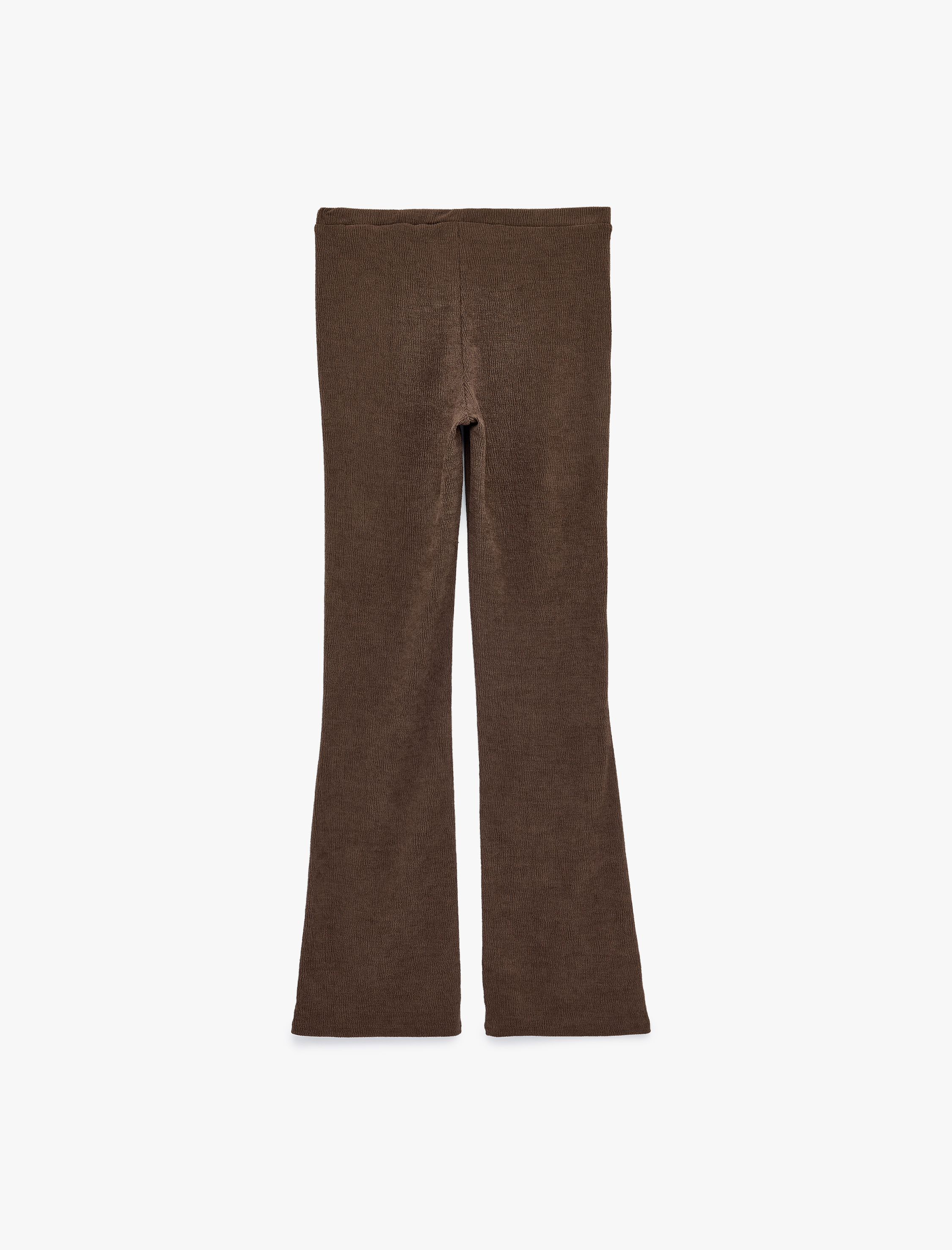   Slim Fit Nervürlü İspanyol Paça Tayt Pantolon