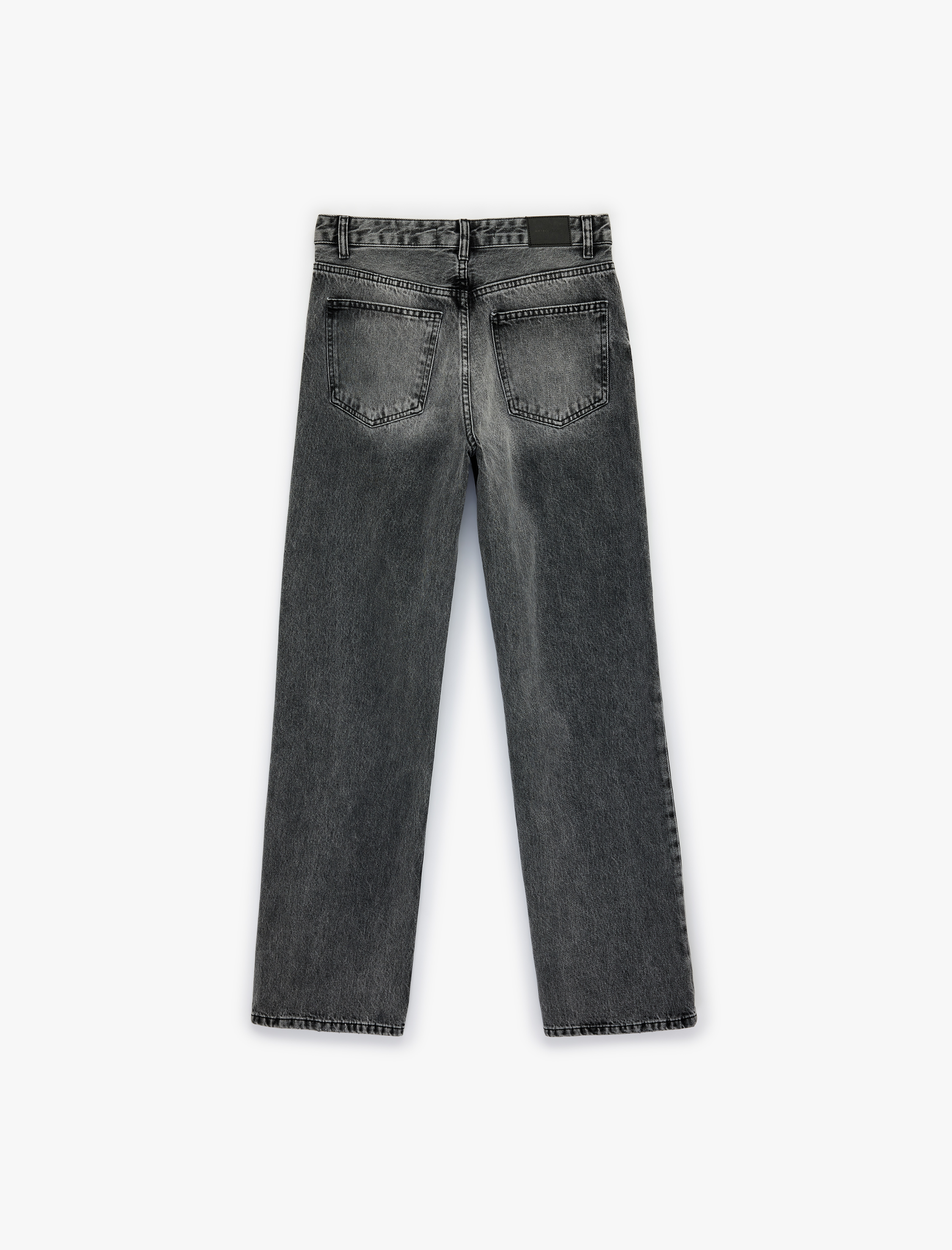   Pamuklu Cepli Düğmeli Düz Paça Yıkamalı Jean Pantolon - Straight Fit Jean