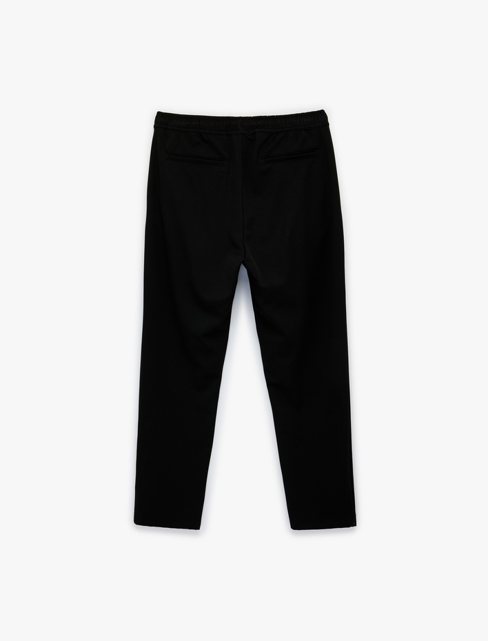  Regular Fit Cepli Beli Bağcıklı Kumaş Pantolon