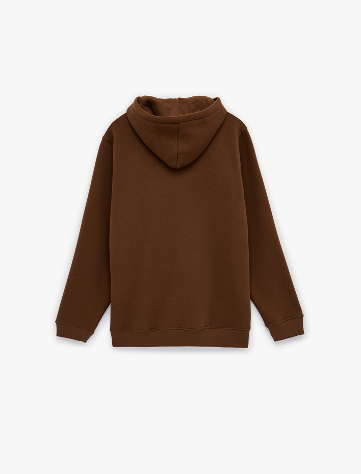  Uzun Kollu Şardonlu Cep Detaylı Fermuarlı Hırka