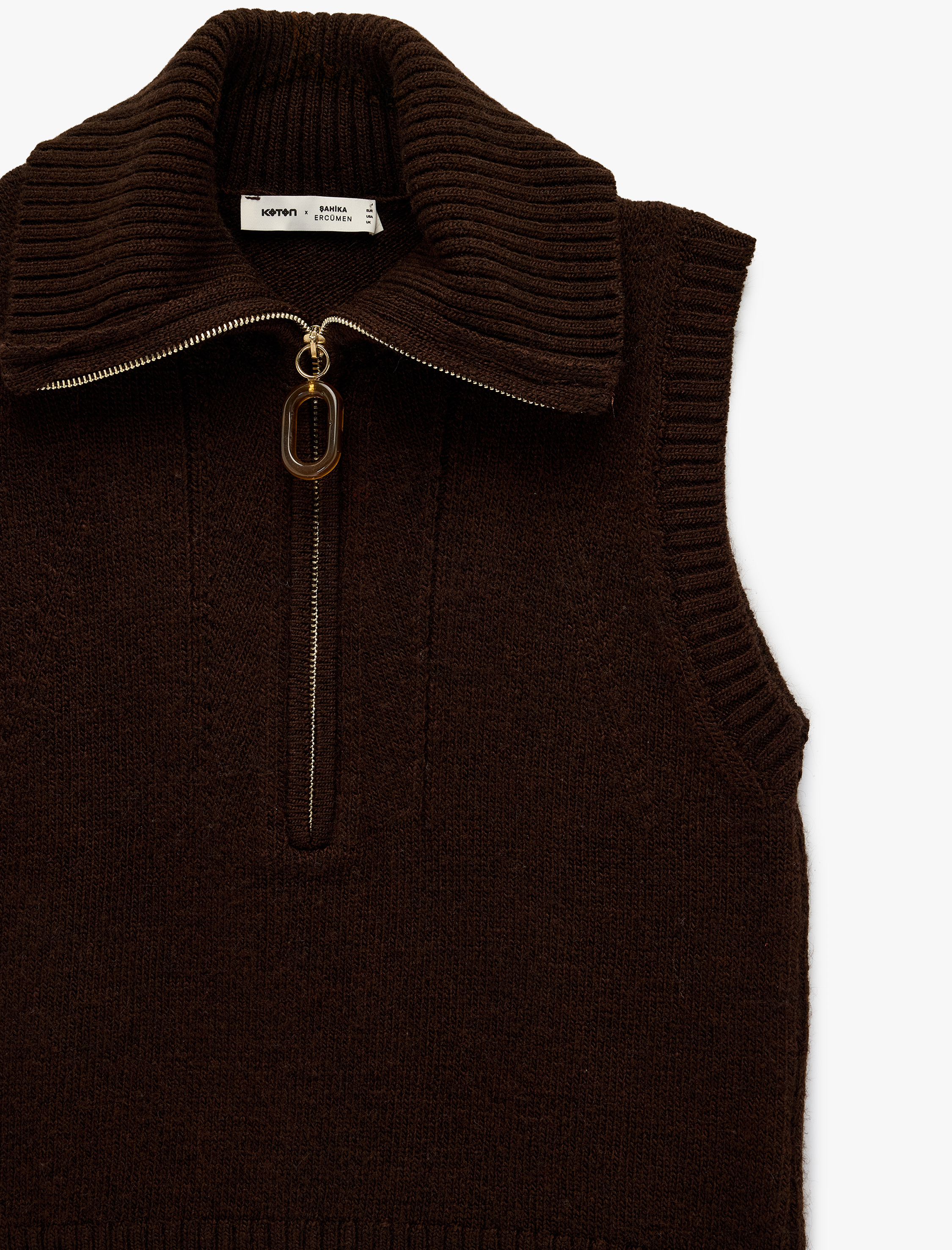   Koton X Şahika Ercümen - Yarım Fermuarlı Dik Yaka Triko Süveter