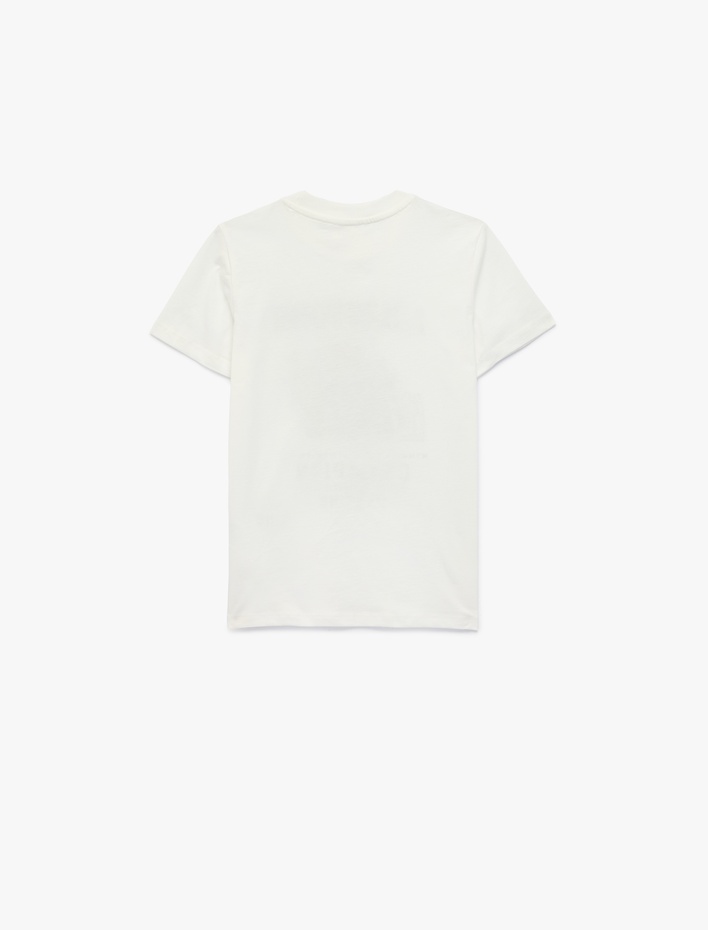 Erkek Çocuk Baskılı Kısa Kollu Bisiklet Yaka Pamuklu Tişört