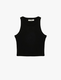 Slim Fit Kolsuz Halter Yaka Bluz