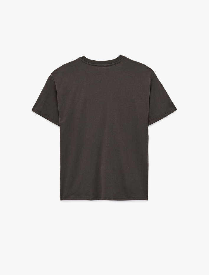  Oversize Kısa Kollu Bisiklet Yaka Ayıcık Baskılı Tişört