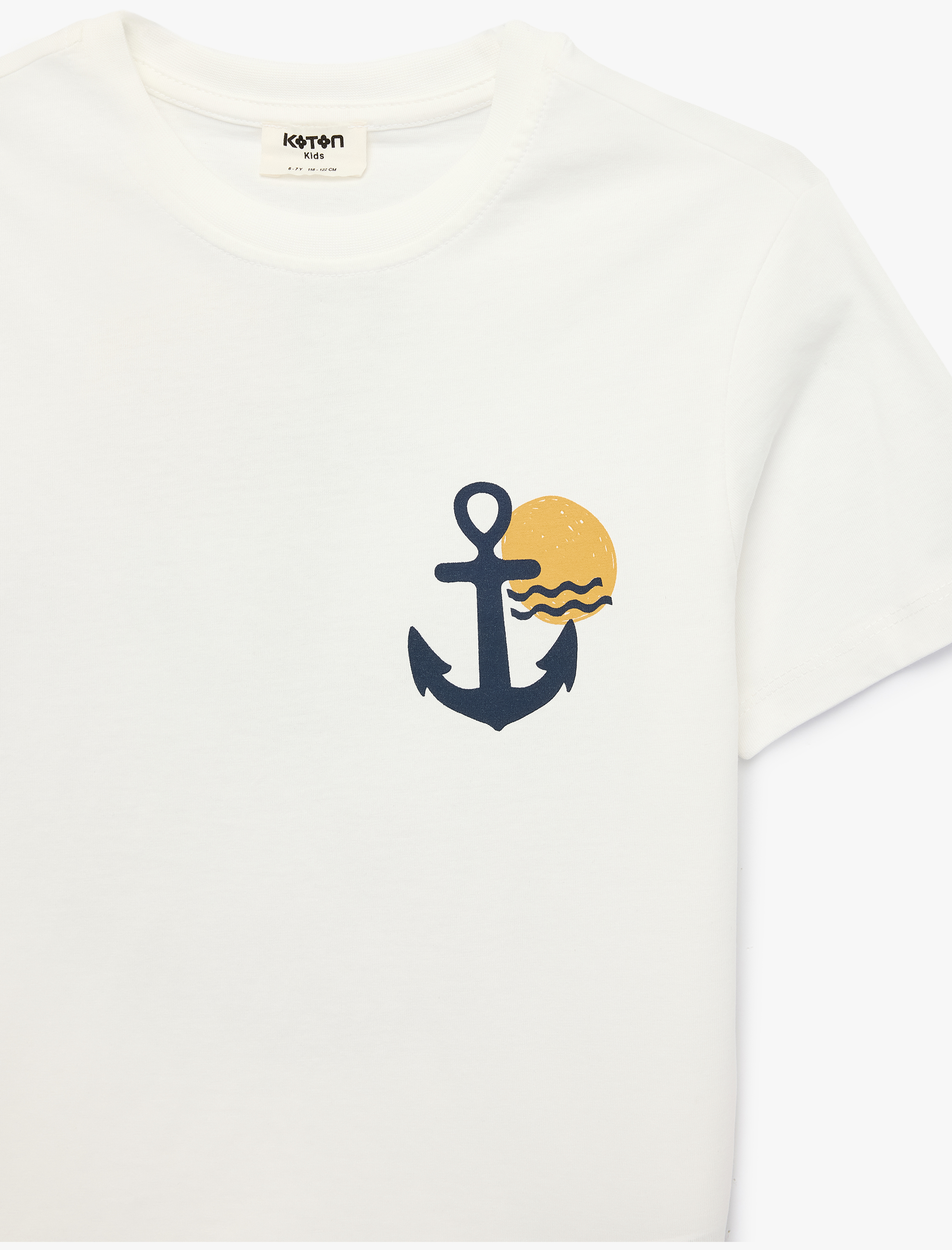  Erkek Çocuk Pamuklu Kısa Kollu Bisiklet Yaka Baskılı Tişört