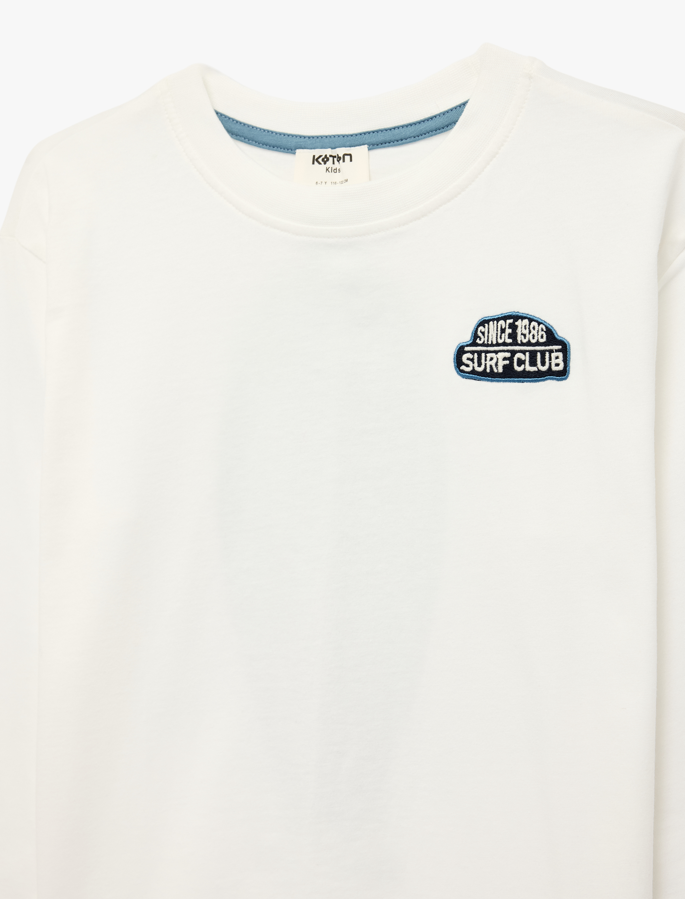  Erkek Çocuk Pamuklu Baskılı Bisiklet Yaka Uzun Kollu Tişört