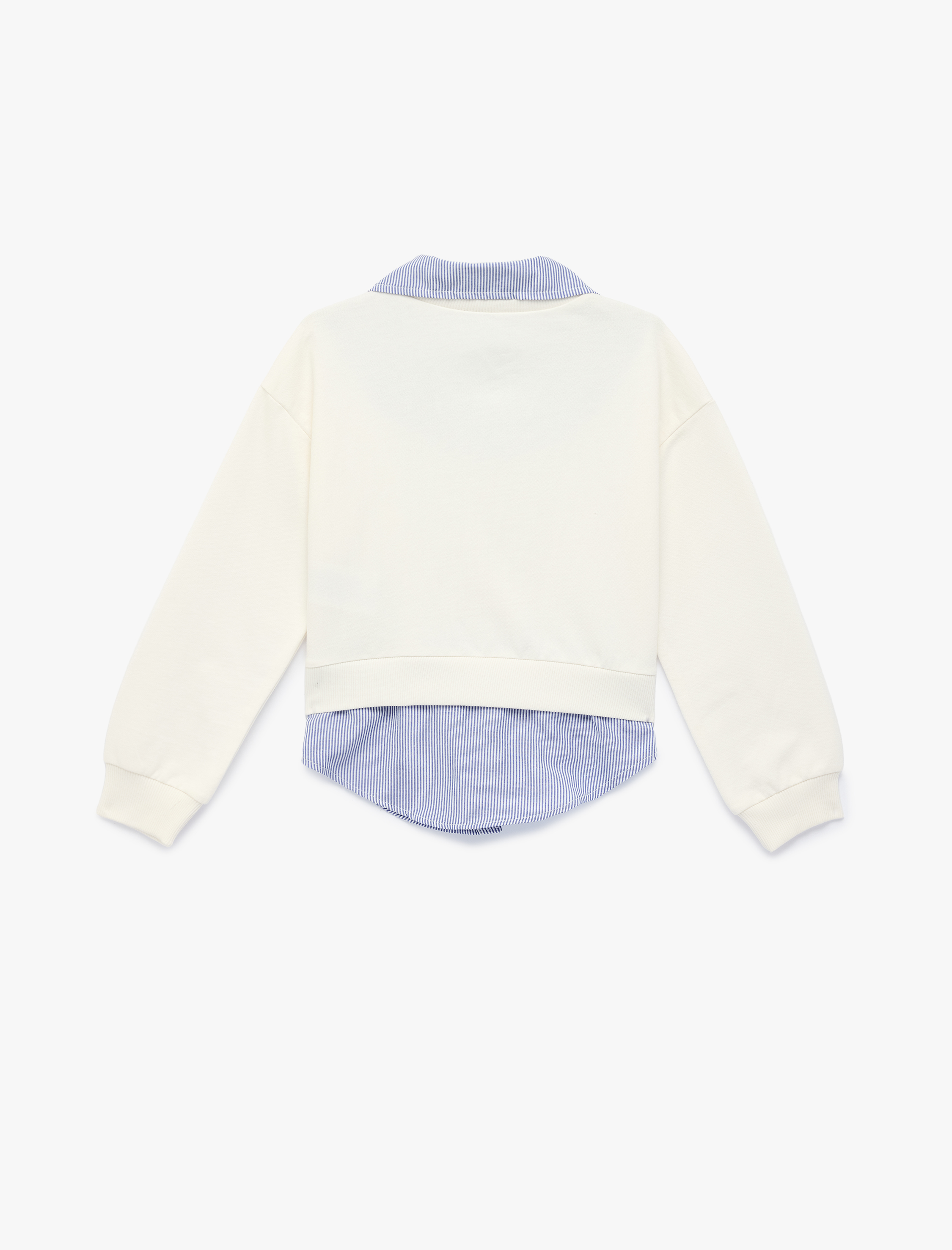  Kız Çocuk Pamuklu Uzun Kollu Gömlek Detaylı Sweatshirt