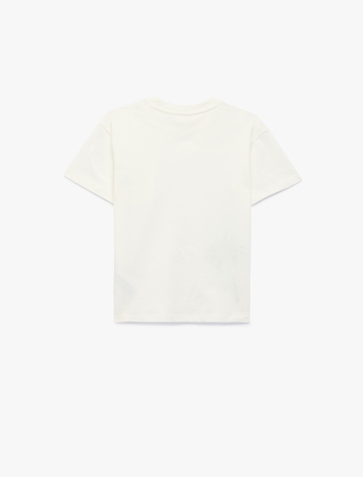 Erkek Çocuk Pamuklu Bisiklet Yaka Kısa Kollu Baskılı Tişört