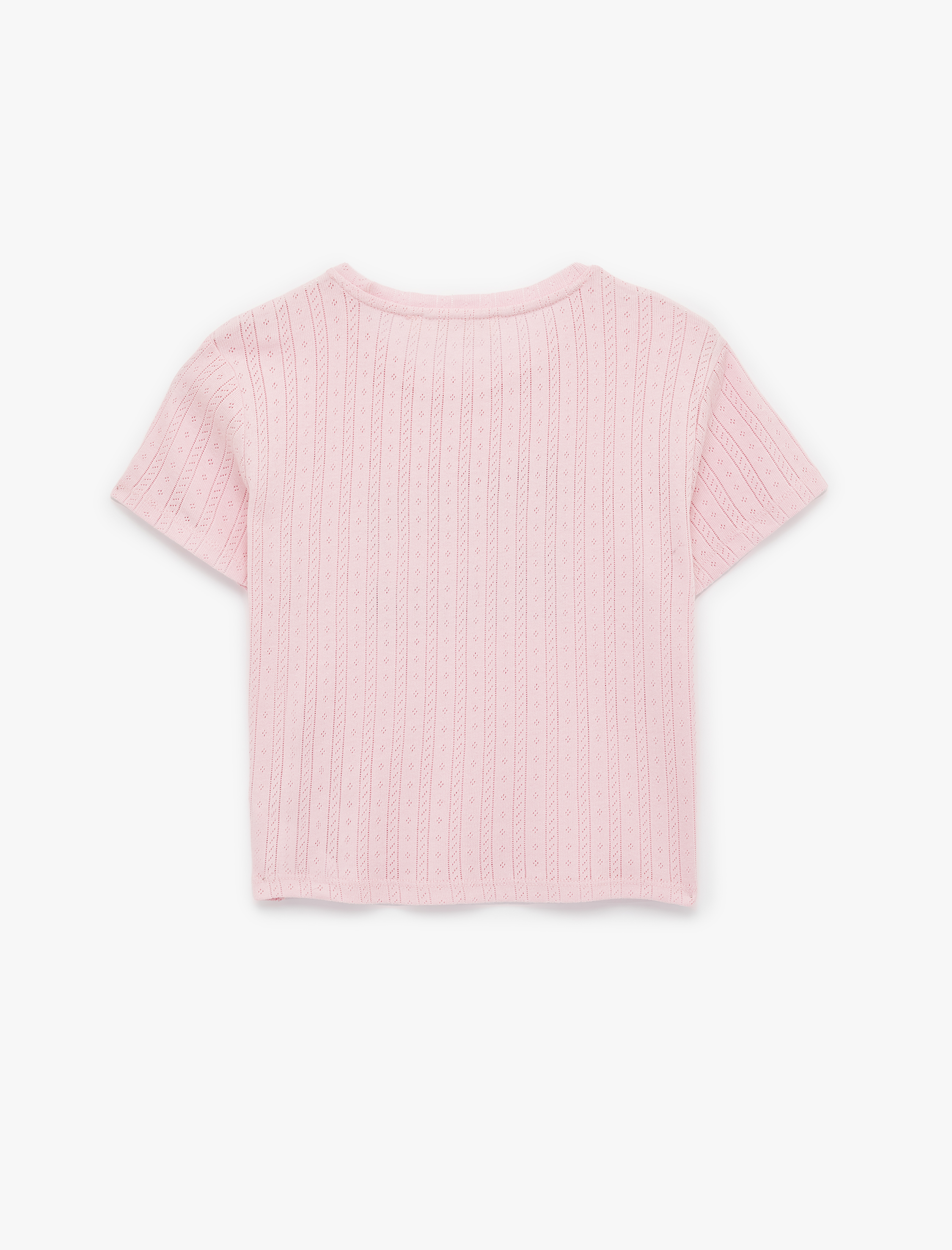   Slim Fit Kısa Kollu Taş Detaylı Bisiklet Yaka Tişört