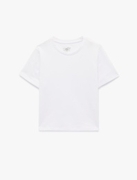 Pamuklu Slim Fit Kısa Kollu Bisiklet Yaka Spor Tişört