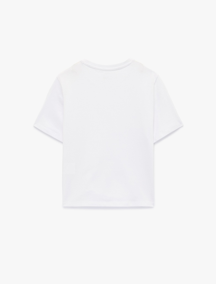  Pamuklu Slim Fit Kısa Kollu Bisiklet Yaka Spor Tişört