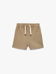 Pamuklu Beli Bağcıklı Ribanalı Basic Şort