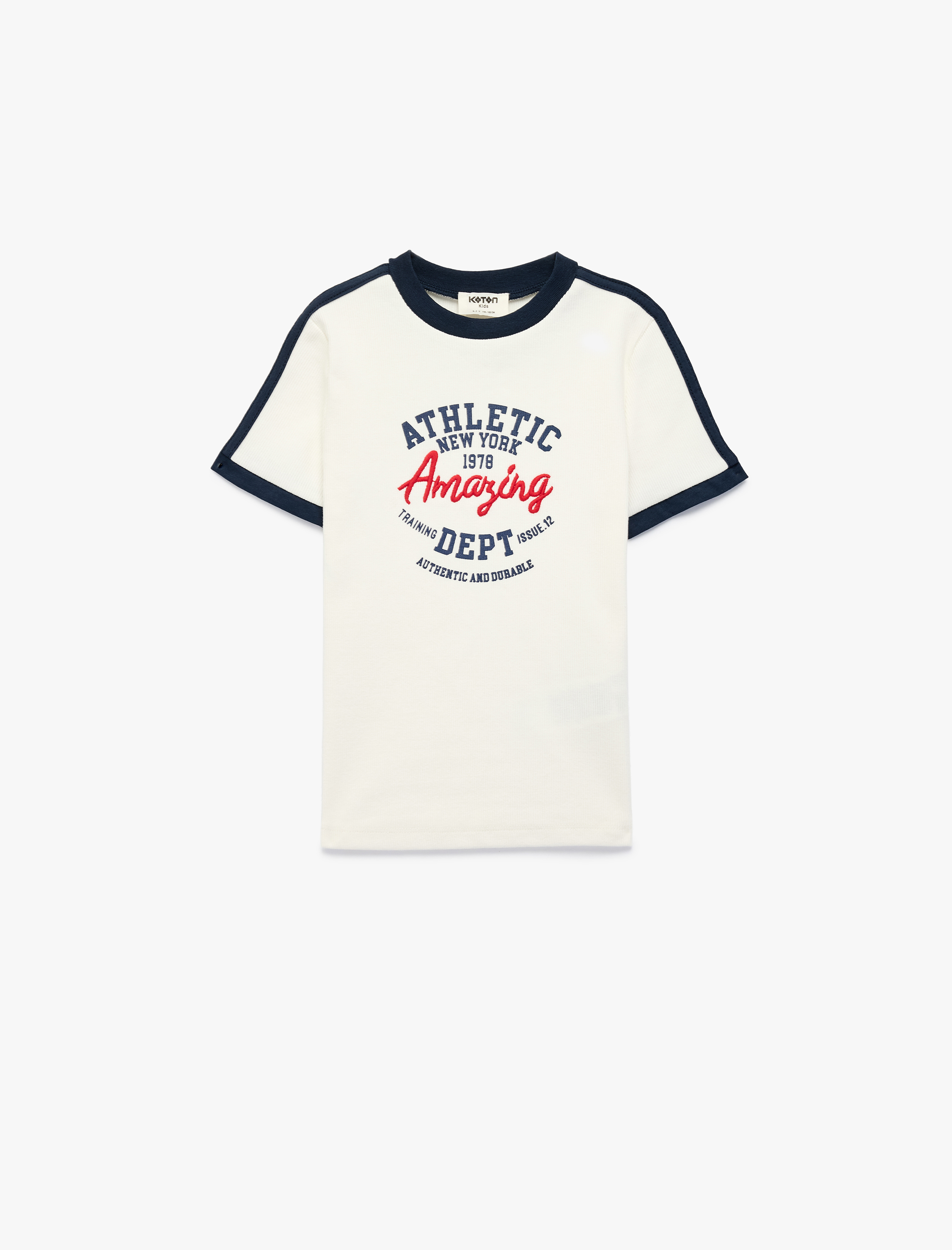  Kız Çocuk Pamuklu Kısa Kollu Bisiklet Yaka Baskılı Tişört