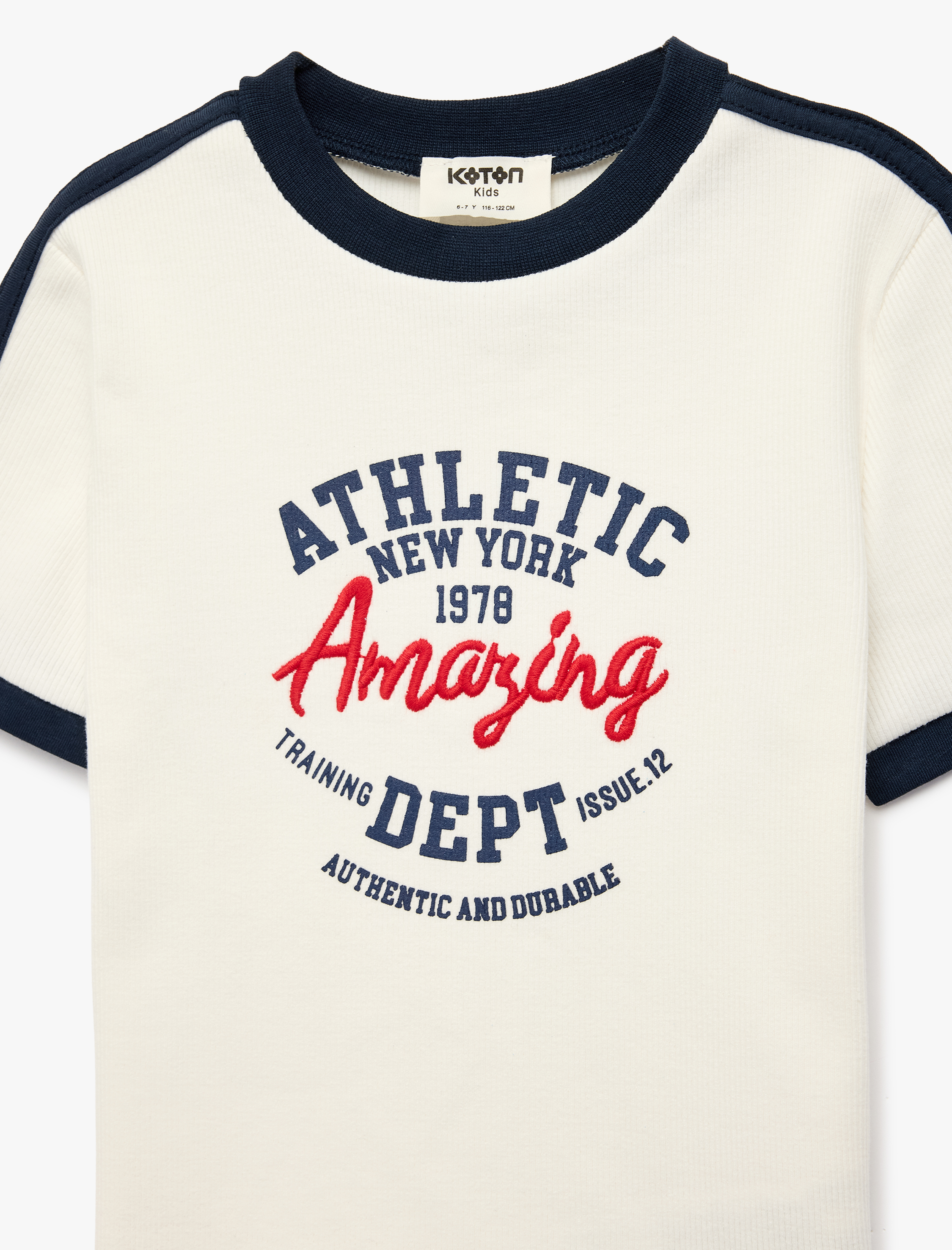  Kız Çocuk Pamuklu Kısa Kollu Bisiklet Yaka Baskılı Tişört