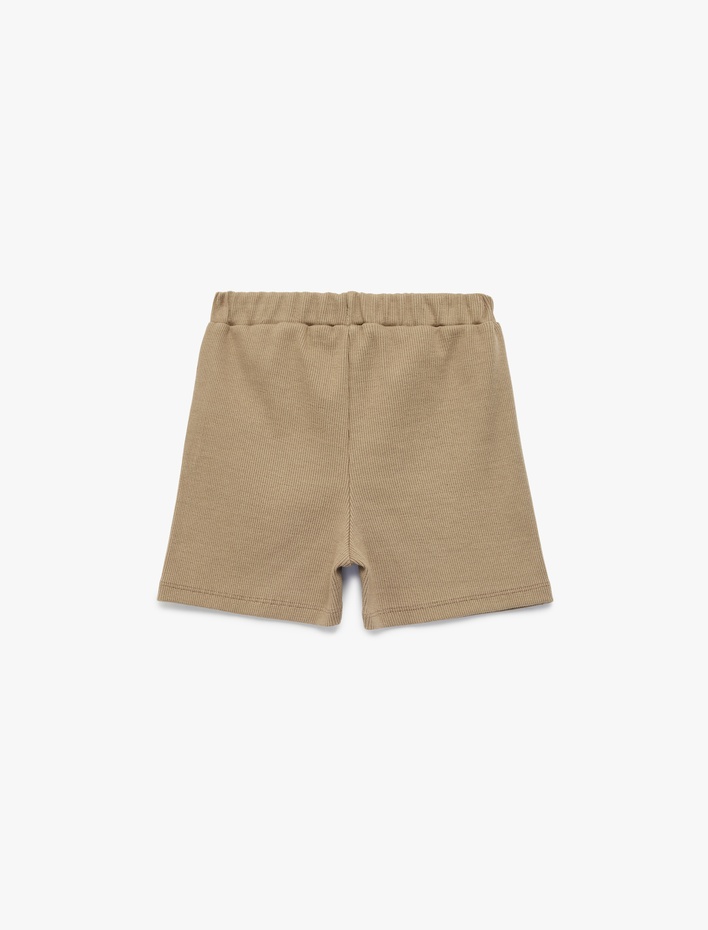 Erkek Bebek Pamuklu Beli Bağcıklı Ribanalı Basic Şort