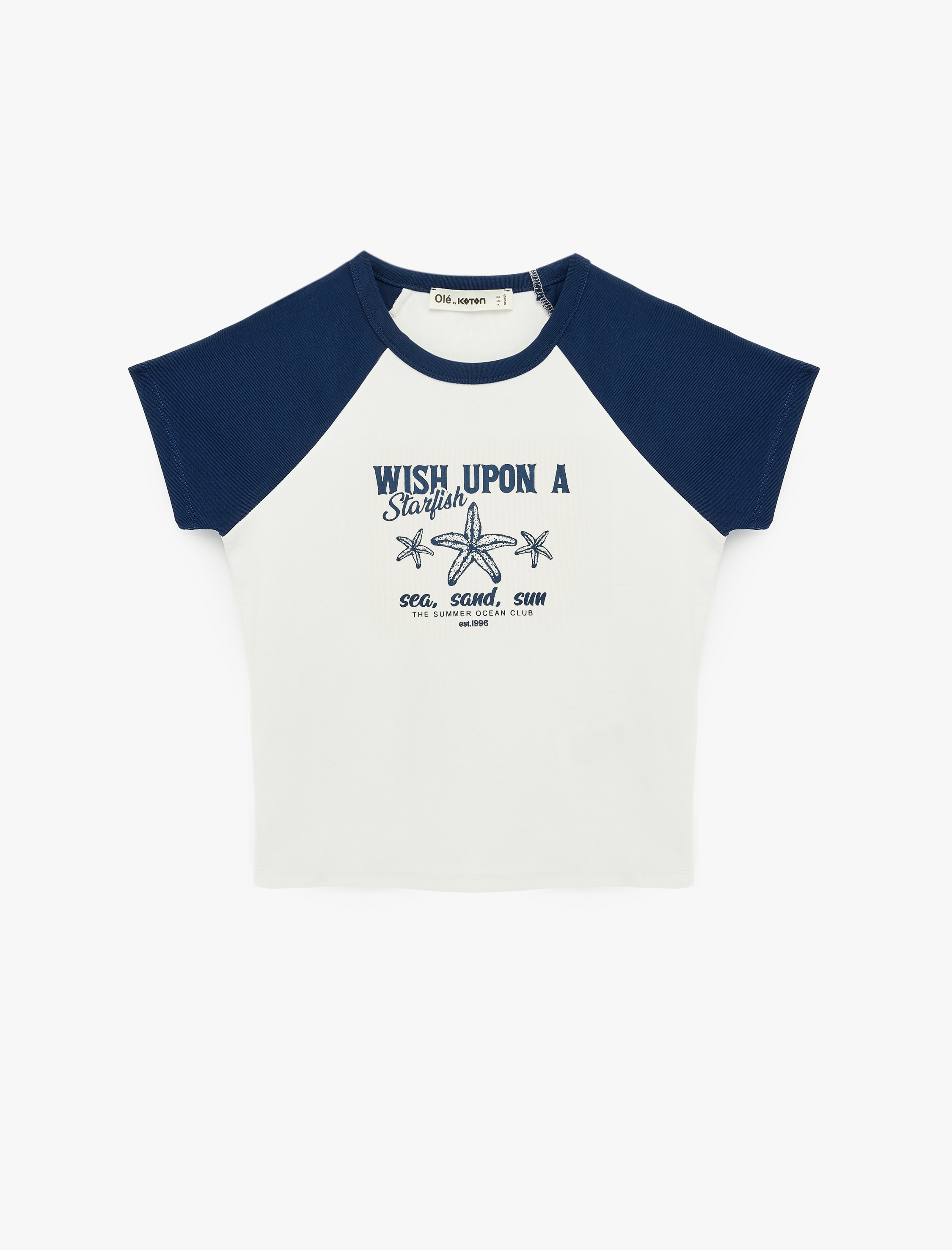   Baskılı Kısa Kollu Bisiklet Yaka Pamuklu Tişört