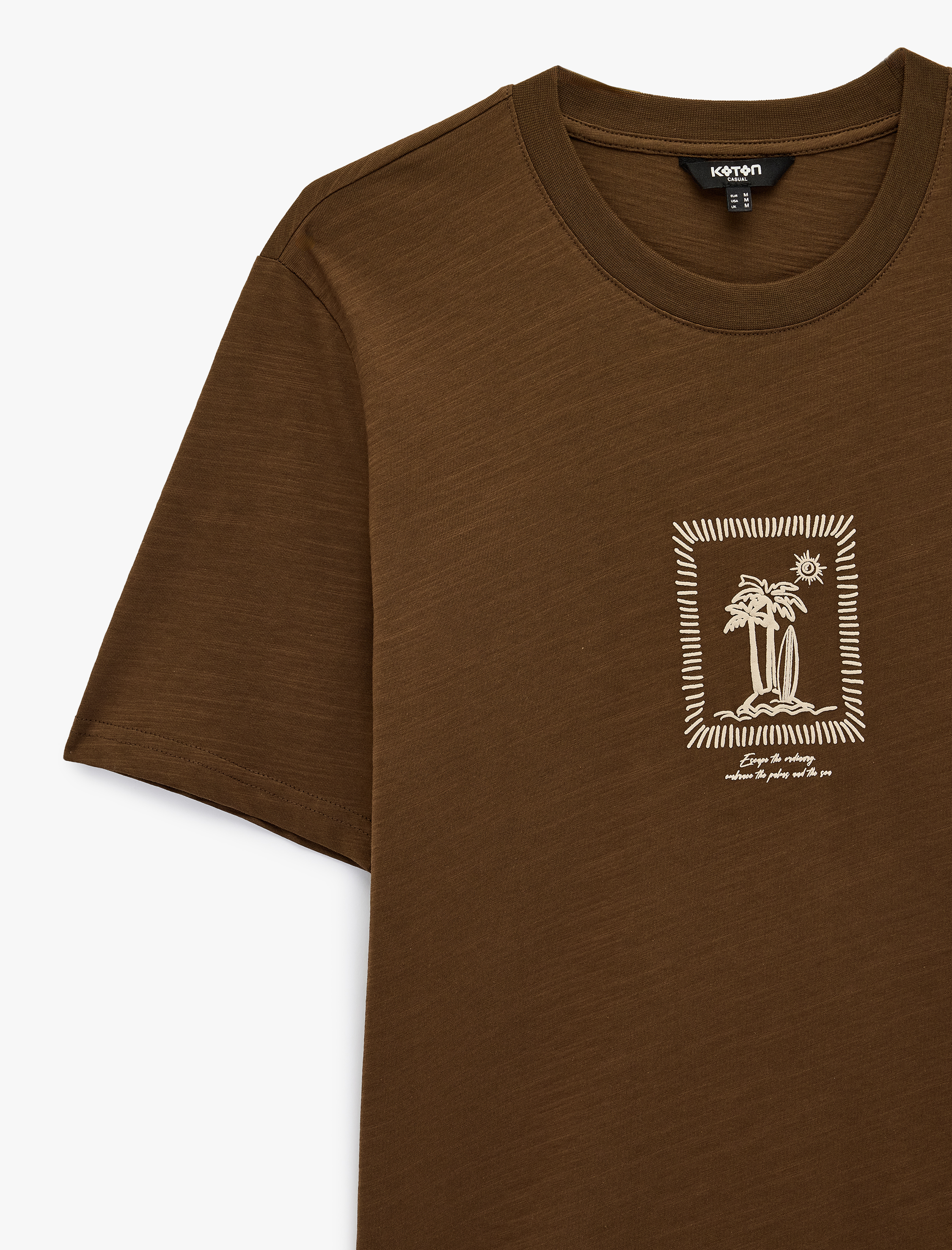   Regular Fit Kısa Kollu Bisiklet Yaka Pamuklu Baskılı Tişört