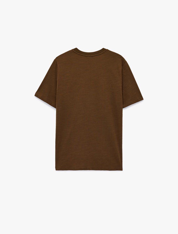  Regular Fit Kısa Kollu Bisiklet Yaka Pamuklu Baskılı Tişört