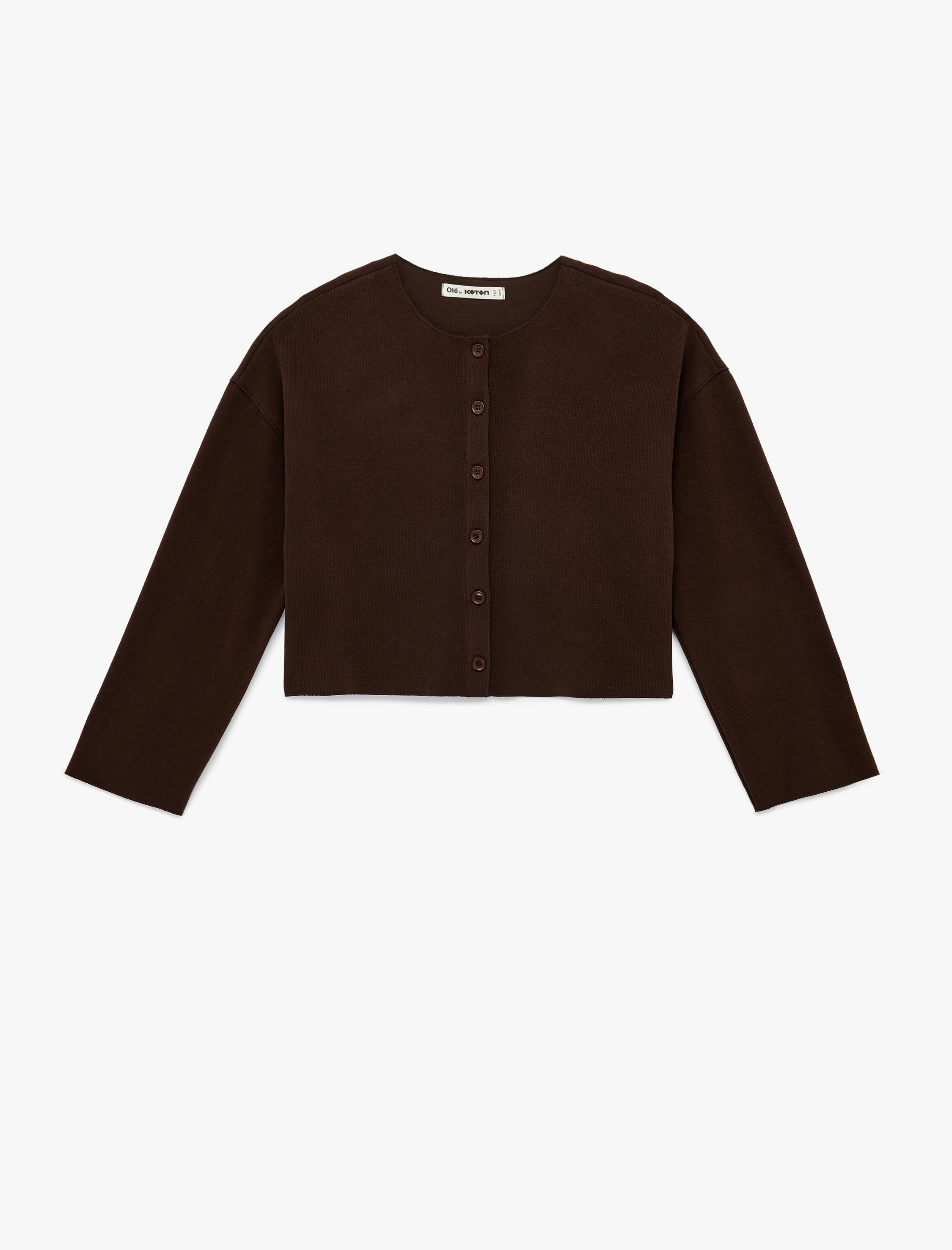   Uzun Kollu Bisiklet Yaka Düğmeli Triko Hırka