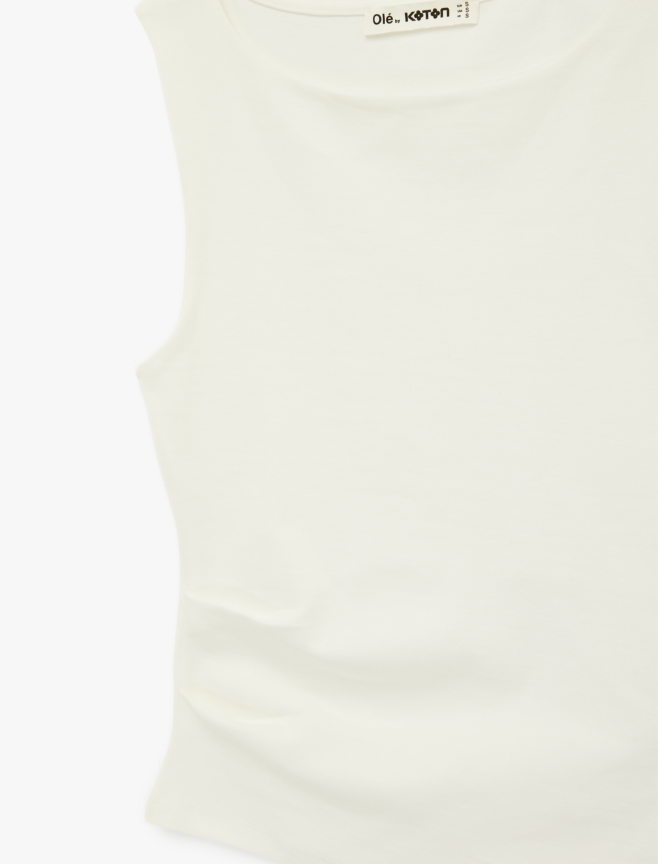   Slim Fit Asimetrik Kesim Kolsuz Kayık Yaka Bluz