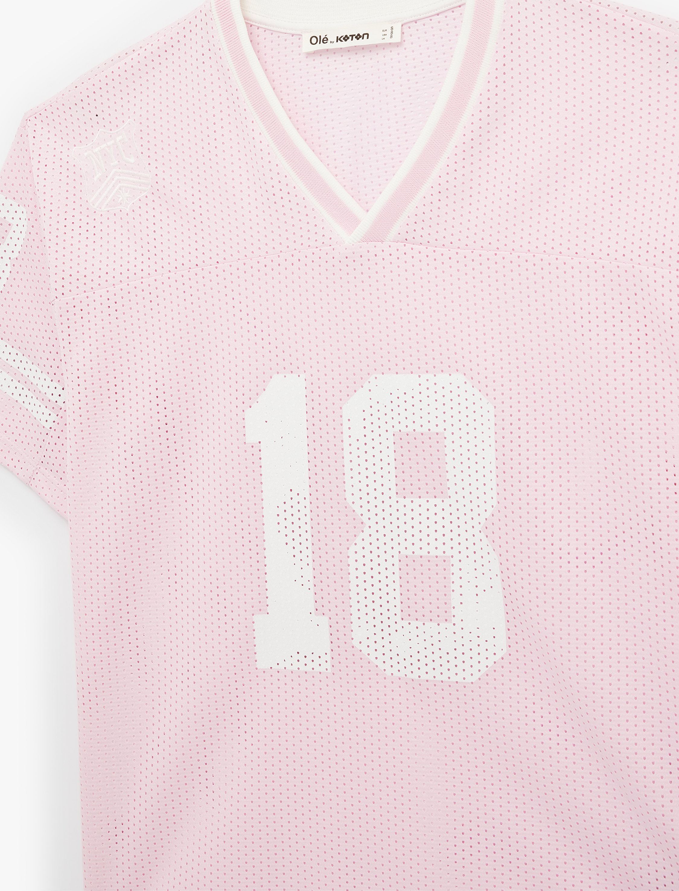   Oversize V Yaka Kısa Kollu Baskılı File Tişört