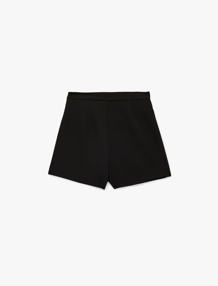  Regular Fit Kruvaze Mini Şort Etek