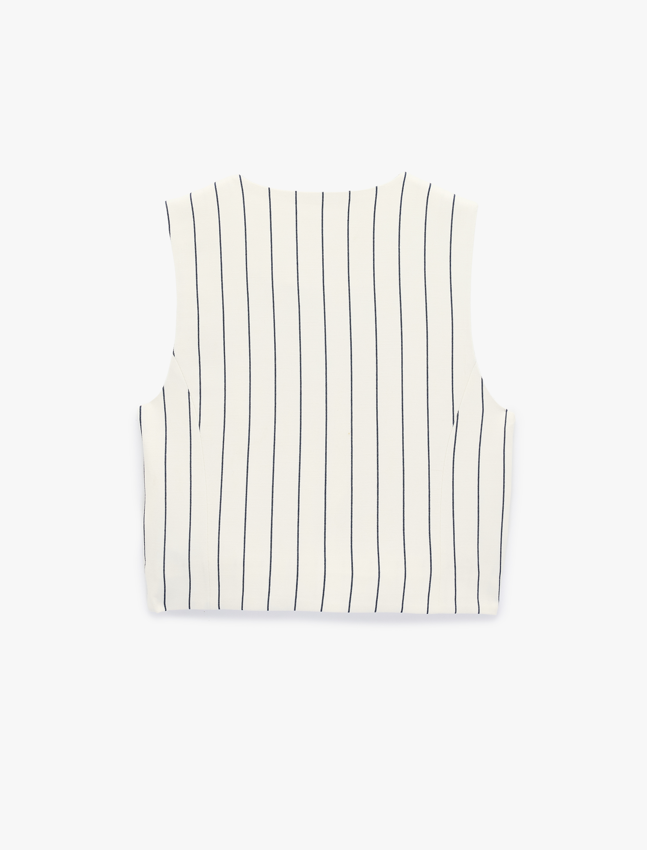   Düğmeli V Yaka Çizgili Yelek