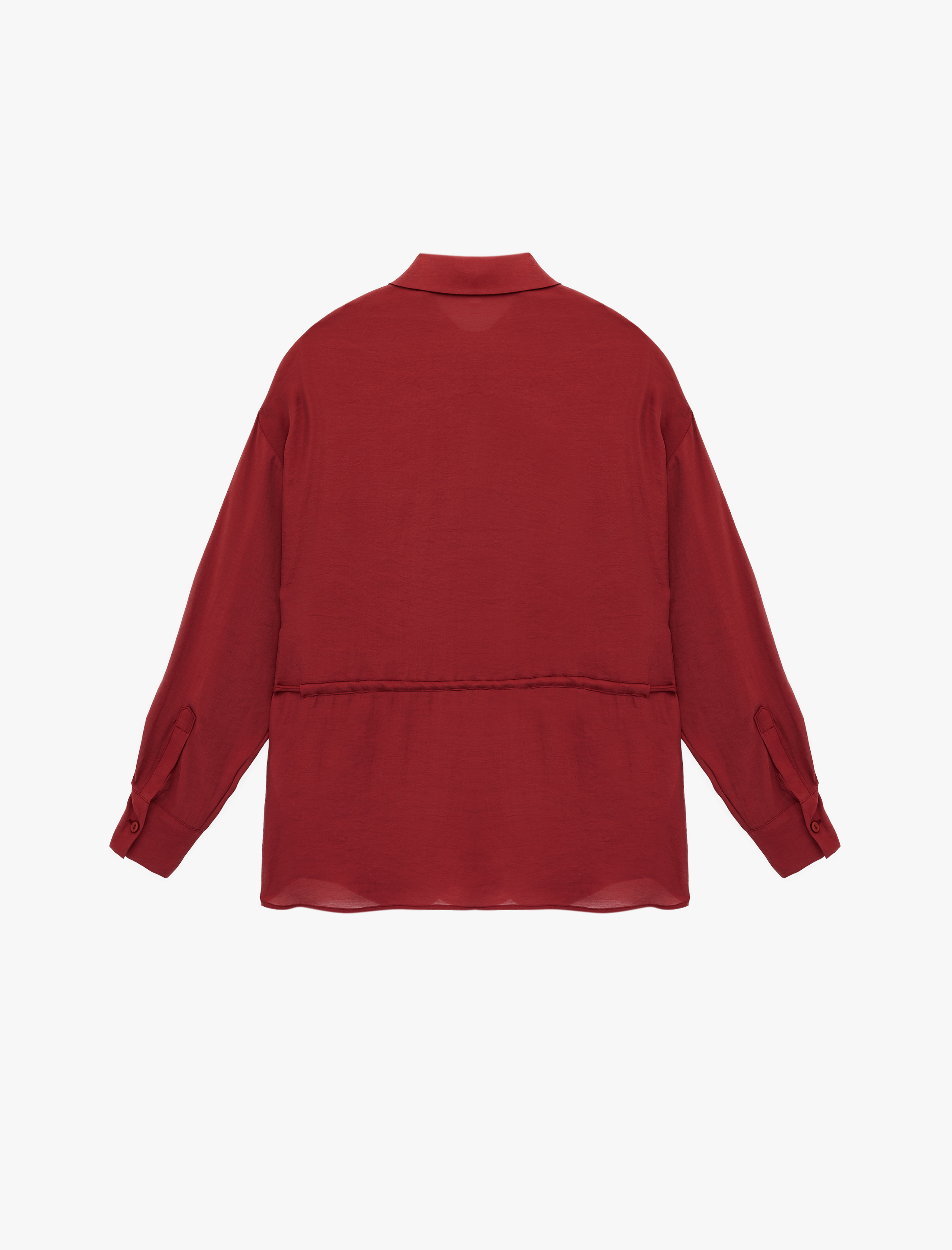   Modal Kumaş Uzun Kollu Klasik Yaka Oversize Gömlek