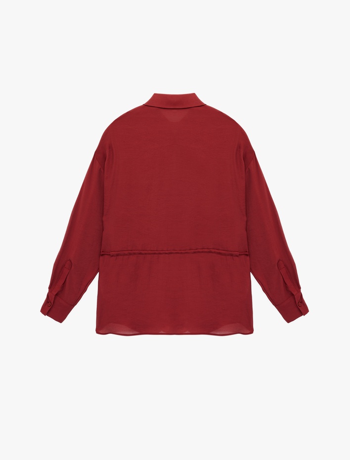  Modal Kumaş Uzun Kollu Klasik Yaka Oversize Gömlek