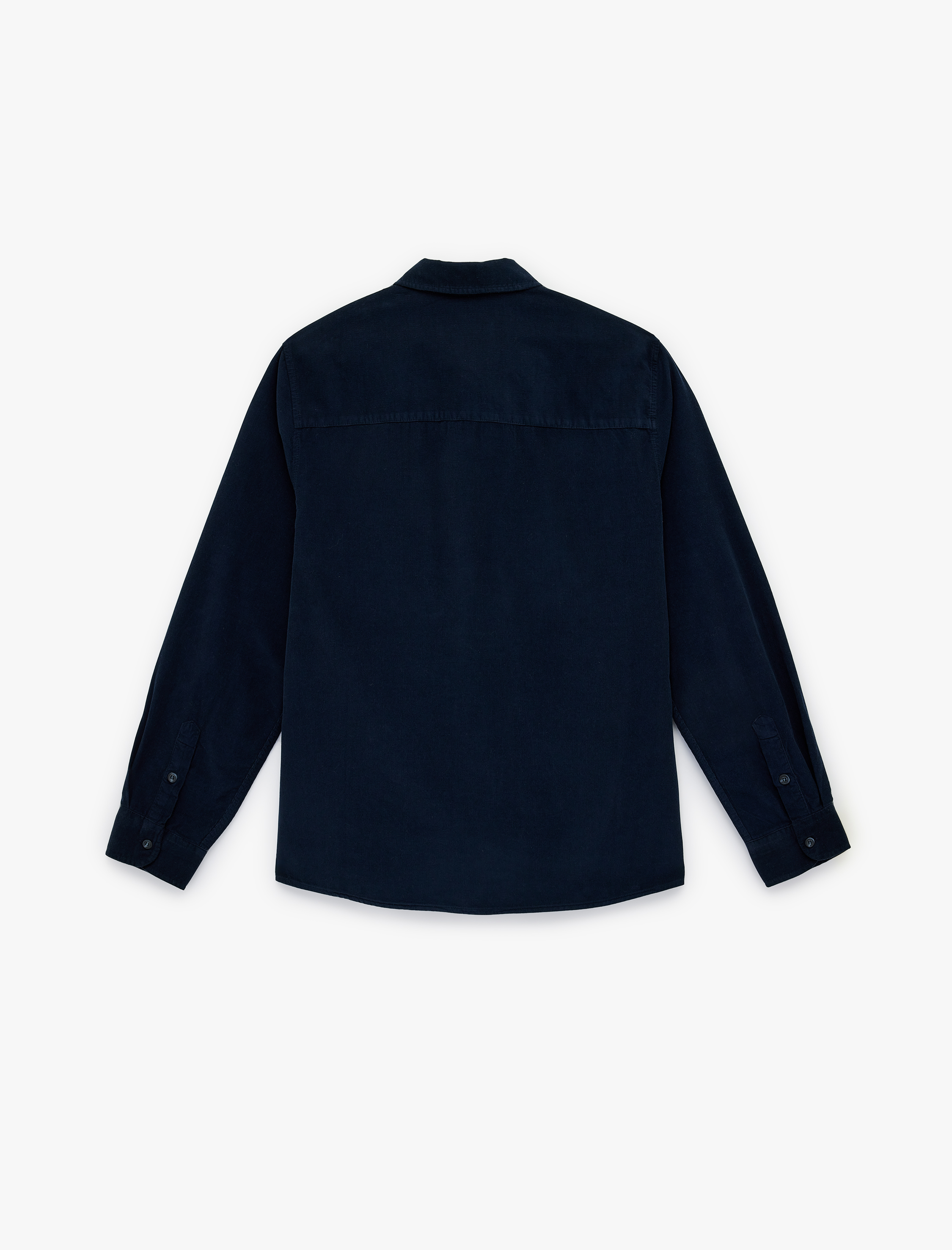   Regular Fit Klasik Yaka Cepli Pamuklu Uzun Kollu Fitilli Kadife Gömlek