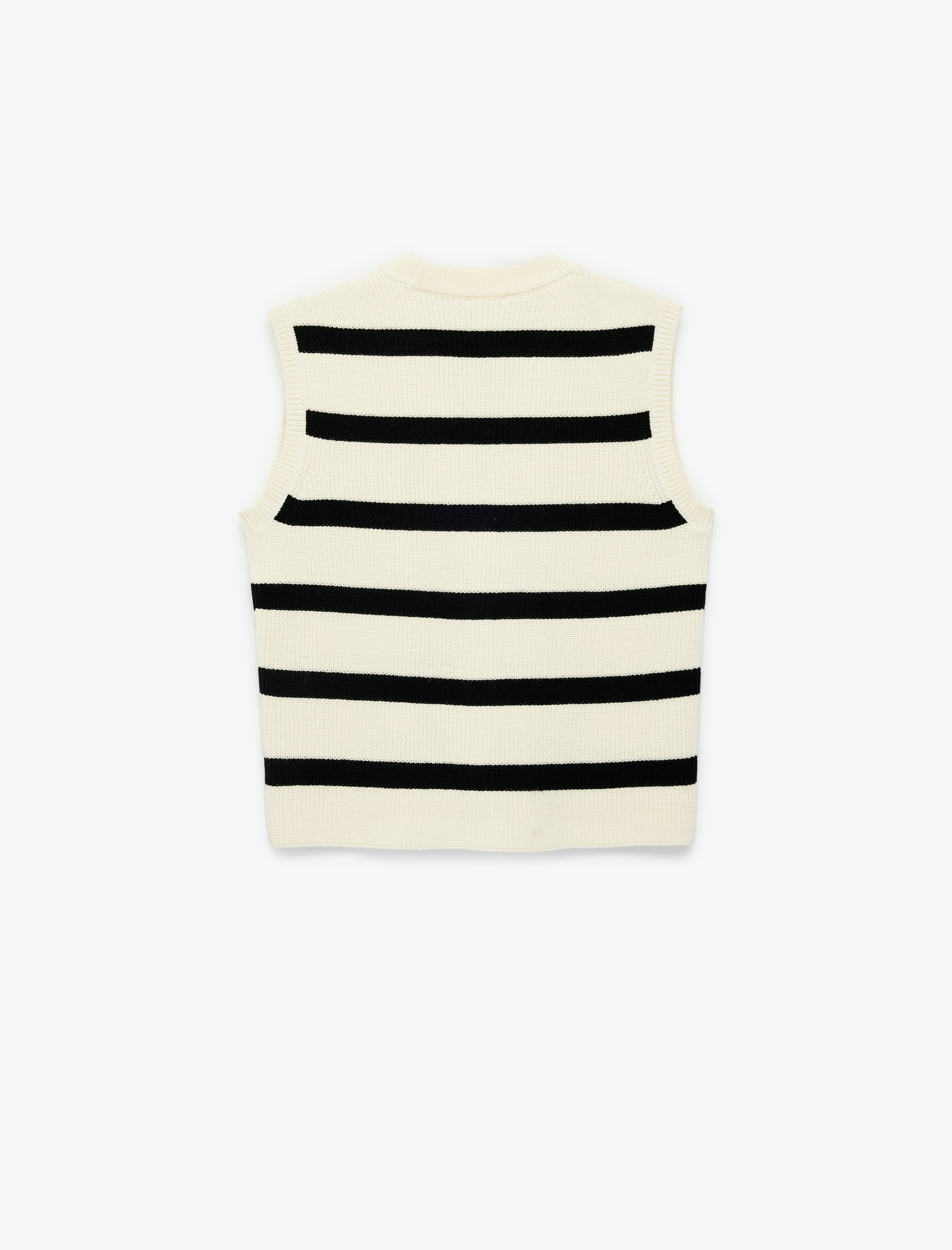  Kız Çocuk V Yaka Viskon Karışımlı Çizgili Triko Yelek