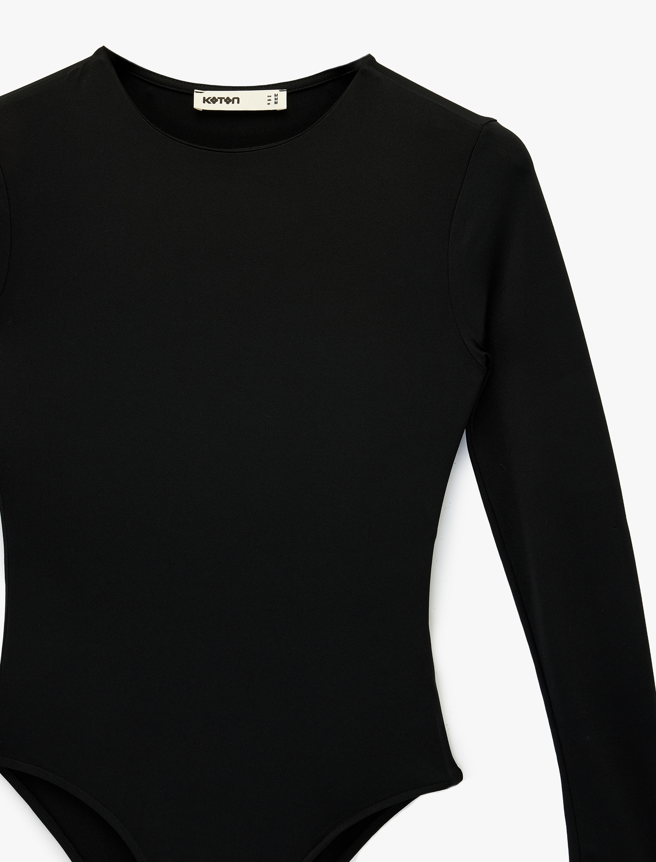   Uzun Kollu Bisiklet Yaka Slim Fit Bodysuit