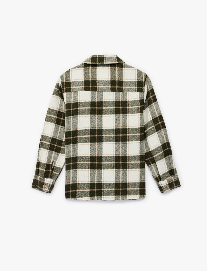 Erkek Çocuk Uzun Kollu Cep Detaylı Ekoseli Oduncu Gömlek