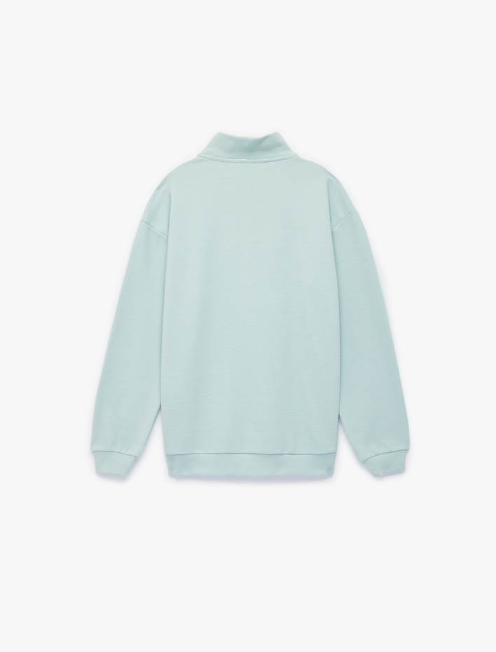 Erkek Çocuk Uzun Kollu Yarım Fermuarlı Dik Yaka Sweatshirt