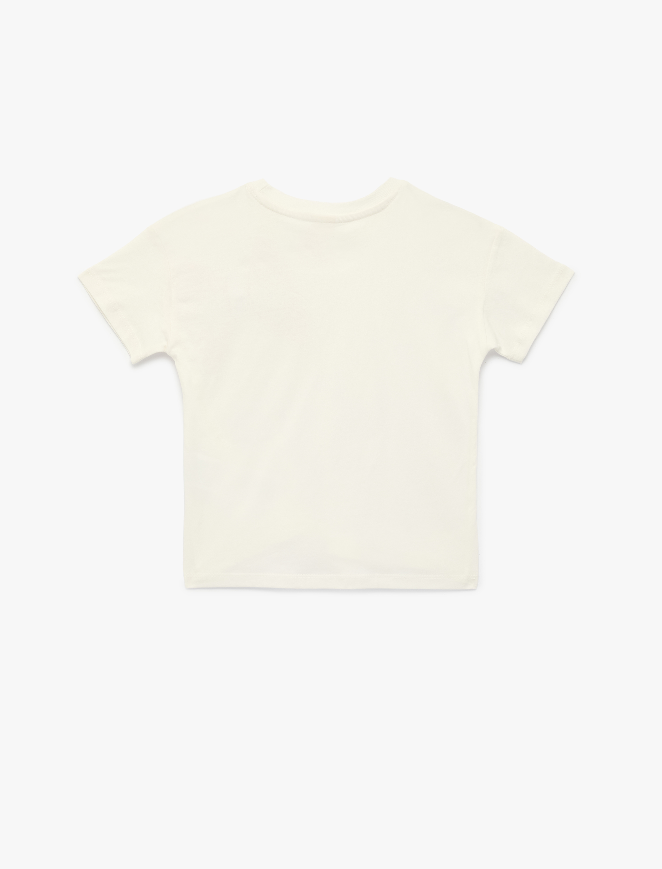  Kız Bebek Pamuklu Kısa Kollu Bisiklet Yaka Fiyonklu Tişört