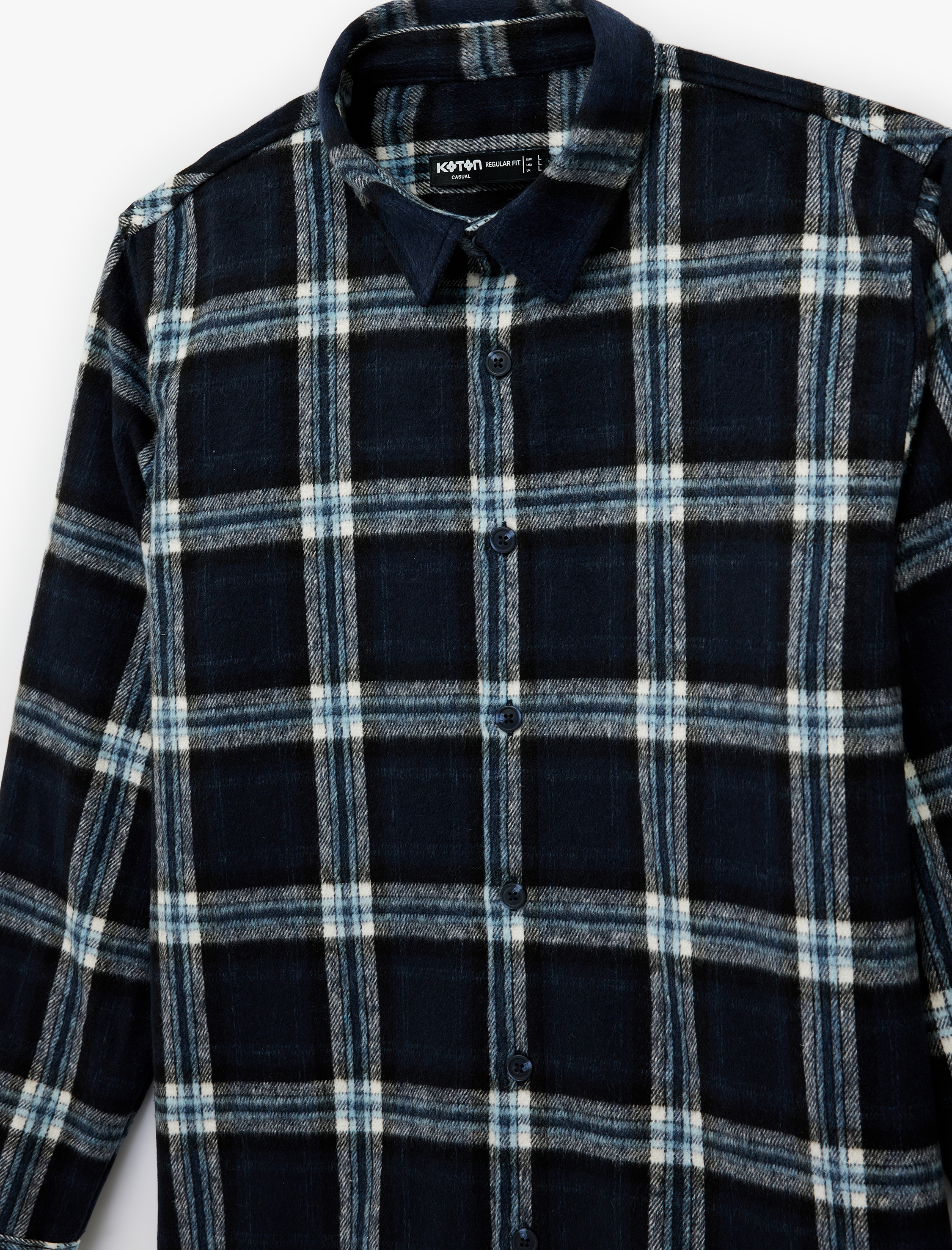   Regular Fit Klasik Yaka Uzun Kollu Düğmeli Oduncu Gömleği