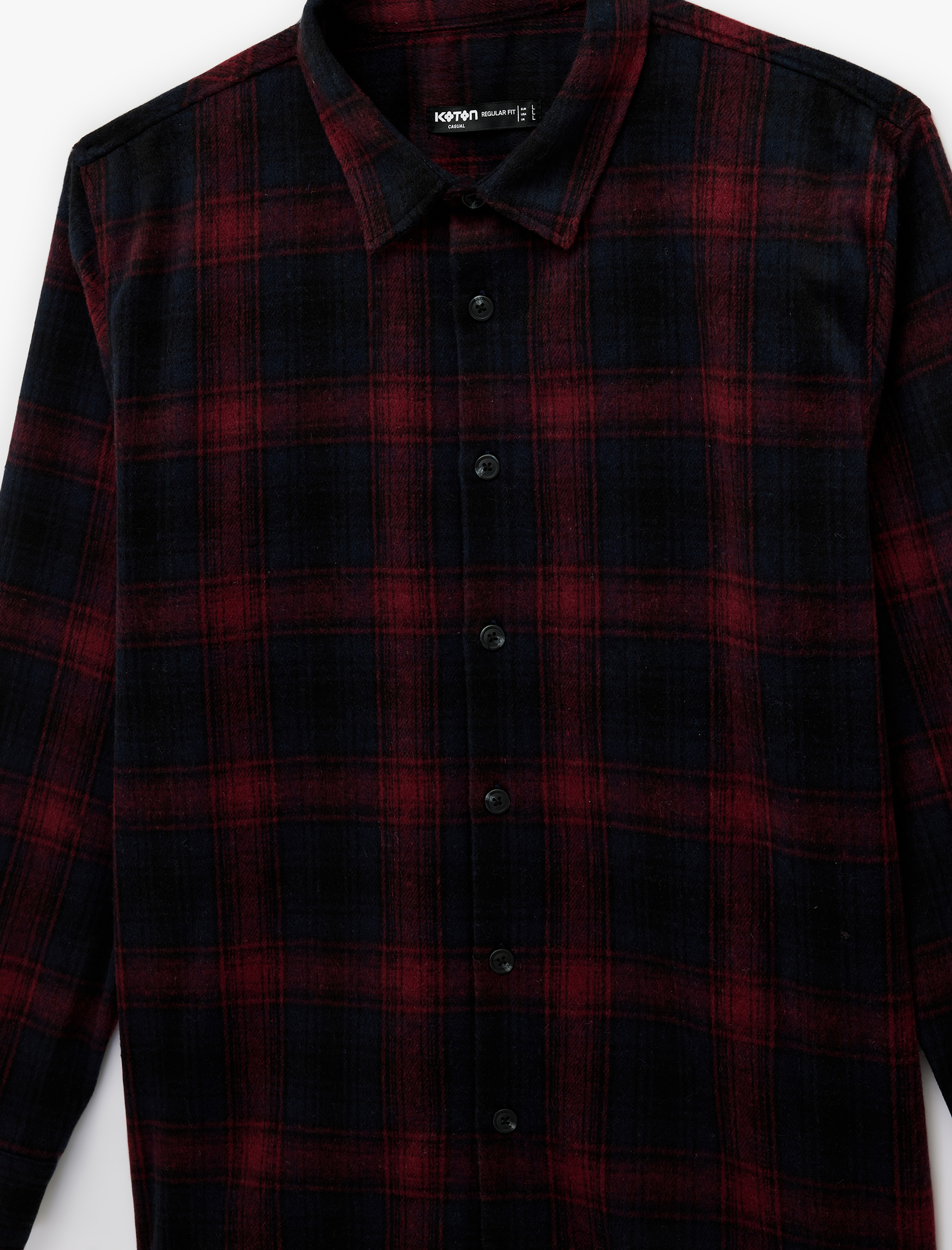   Regular Fit Uzun Kollu Klasik Yaka Oduncu Gömleği