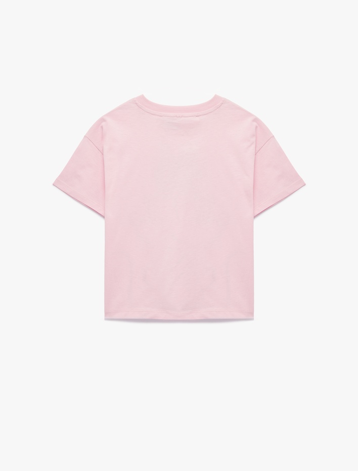 Kız Çocuk Pamuklu Minnie Mouse Baskılı Lisanslı Kısa Kollu Tişört