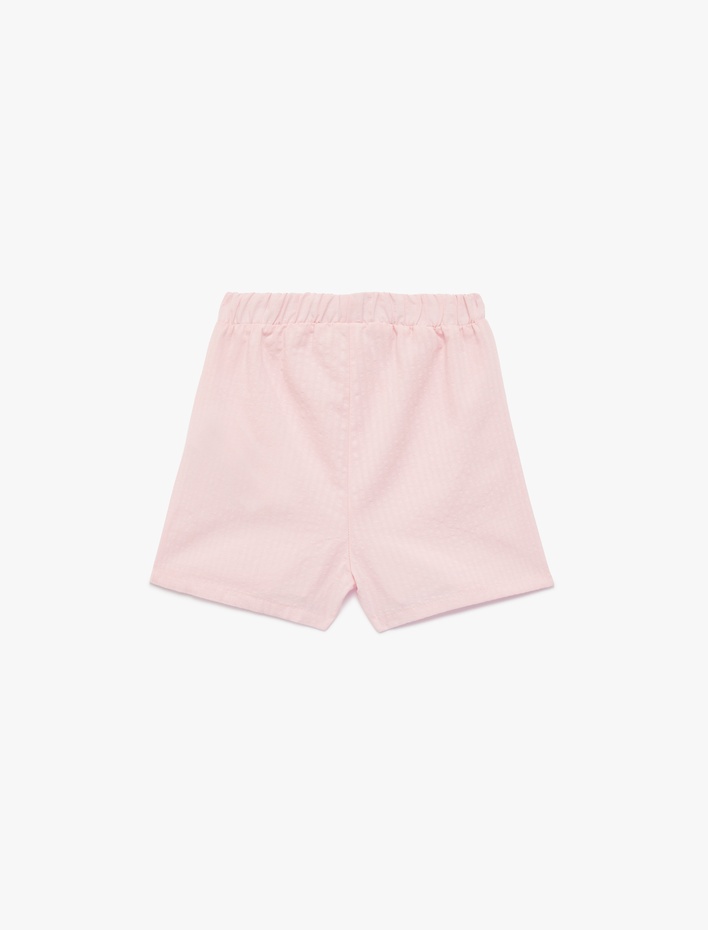 Kız Bebek Beli Lastikli Fiyonk Detaylı Pamuklu Şort