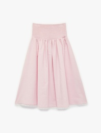 Pamuklu Gipeli Yüksek Bel A Kesim Etek